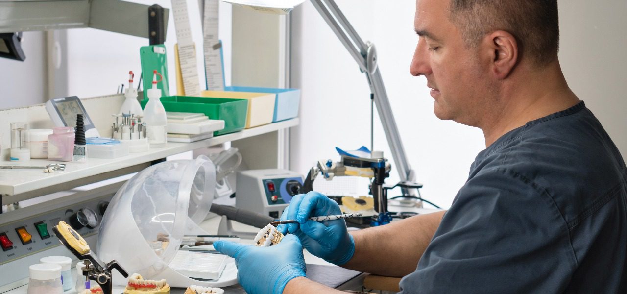 The Dentures are being polished